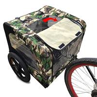 Remorque de vélo pliable camouflage pour animaux de compagnie, camping, meubles, transport de chiens, chats et bagages