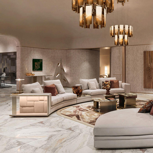 Furniture Supplier Italian Luxury Beige Fabric C-Shape Curved Villa Luxury Set Furniture VL IPE-SF-12-BABYLON RACK Luxury Living - Product Image 3