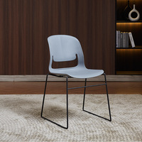 Chaise de conférence moderne pour visiteurs, empilable, sans accoudoirs, connectable, en plastique et métal, pour étudiants et personnel de collège/université