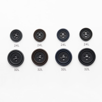 Boutons de vêtements personnalisés de haute qualité 24L 32L, boutons en résine à bord fin rond à 4 trous pour chemises et manteaux pour hommes