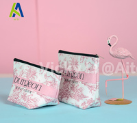 Sacs cosmétiques en toile recyclée avec fermeture éclair et impression de logo personnalisé, pochette d'emballage, toile de coton naturelle, trousse de maquillage pour femmes