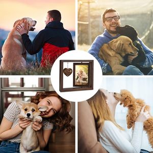 JUNJI 4x6 Rotating Wooden Picture Frame Dog Memorial <strong>Gifts</strong> <strong>for</strong> Loss Cat Bereavement <strong>Remembrance</strong> <strong>Gift</strong> <strong>Pet</strong> Caskets &amp; Urns - Product Image 4