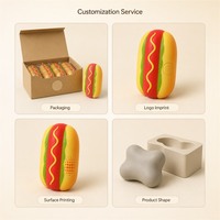 Nouveauté Jouet Squishy Alimentaire Hot-dog et Pain à la Sauce, à Remontée Lente, Anti-stress, à Presser, 12 Pièces en Gros, Cadeau de Fête