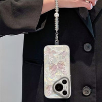 Étui de téléphone papillon dégradé de Style populaire pour iPhone 16Pro Max 15 Plus 14 13 12 11 fil de plume brillant femmes fille couverture mobile