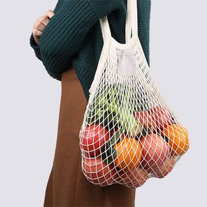 Sacs en filet de pêche recyclé en gros, pliables, personnalisés, en coton biologique et lin, pour fruits et légumes, durables, promotionnels - Product Image 5