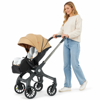Poussette bébé 3 en 1 en alliage d'aluminium, fabrication directe, poussette de voyage pliable de luxe, service OEM ODM