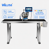 Imprimante de codage à jet d'encre automatique Willita YX-4MAX 50,8 mm, 4 têtes, 600 DPI, séchage rapide, écran tactile, 80 m/min pour tuyaux, cartons, métaux