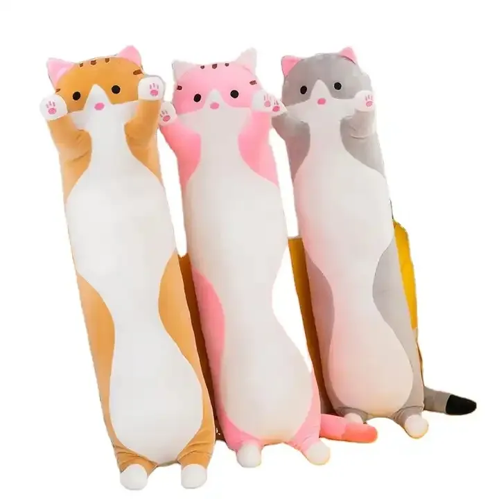 Allogogo Cpc 50/70/90/110/130/150Cm Kawaii Lange Kat Kitten Pluche Kussen Knuffels Speelgoed Pluizige Poppen Lange Kat Pluche Kussen