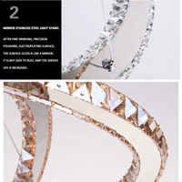 Luminaire suspendu moderne à anneau simple Grand escalier Décoration de maison d'hôtel Plafonnier circulaire en cristal de luxe Lampe de lustre à led