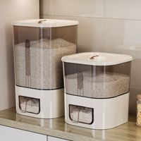 Conteneur de stockage en plastique pour riz, céréales et grains, hermétique, anti-insectes et anti-humidité, bac de stockage de farine 10L+, design moderne 2025
