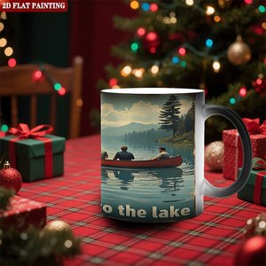 Frosted Black 11oz <b>Ceramic</b> <b>Mug</b> Heat Color Changing Magic Cup Daily Drinking Student Study Room Use - Product Image 2