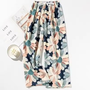 <span class=keywords><strong>Pantalon</strong></span> de pyjama ample grande taille I-0289 à imprimé floral, bas de pyjama mignon et léger pour <span class=keywords><strong>femme</strong></span>, <span class=keywords><strong>pantalon</strong></span> long d'été - Product Image 3