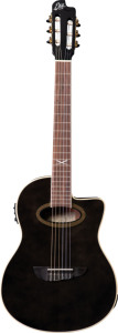 EKO GUITARS - NXT NYLON N100CE NEGRO TRANSLÚCIDO, Guitarra Clásica Electrificada de Alta Calidad con Cutaway y Cuerpo Delgado, Tapa de Abeto - Product Image 2