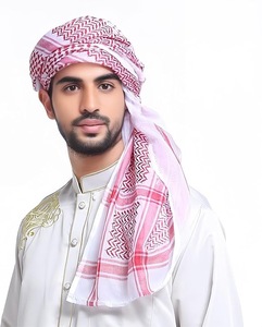 Arab 110*110cm Large Square Scarf with Tassel Keffiyeh Saudi Arabic Headscarf Plaid Turban Hijab <b>Bandana</b> - Product Image 5
