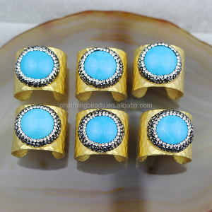 CH-JCR0086 Wholesale <strong>Turquoise</strong> Cigar <strong>Ring</strong> ,gold Plated <strong>Turquoise</strong> <strong>Ring</strong>,fashion Metal Pave <strong>Turquoise</strong> Stone <strong>Ring</strong> Jewelry - Product Image 5