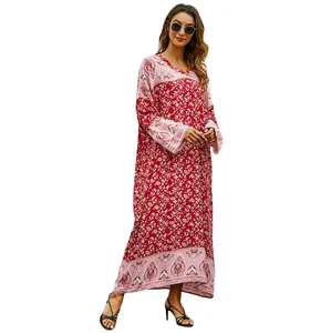 Breathable Plus Size Print Floral Maxi Long Dress Kimono Romper Summer 2023 Muslin Women One Piece kimono