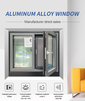 Ventana Abatible de Aluminio Personalizada con Doble Vidrio Templado, Apertura Interior/Exterior, Mosquitera, Rotura de Puente Térmico y Recubrimiento en Polvo
