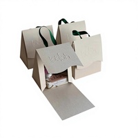 Sacs cadeaux de mariage de luxe en papier kraft écologique avec logo personnalisé, recyclés, avec poignée en patch pour l'emballage de bougies et de bijoux