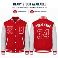 Blousons universitaires de baseball pour hommes, vestes décontractées style Letterman, manteaux bomber pour garçons, avec boutons-pression, pour jeunes, tenues d'équipe universitaire, logo personnalisé