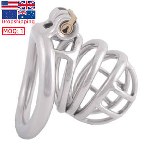 YPM BDSM กรงไก่โลหะสแตนเลสสำหรับผู้ชายอุปกรณ์พรหมจรรย์ล็อคกรงสำหรับผู้ชาย - Product Image 1