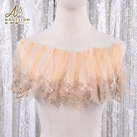 Dentelle en tulle brodée florale en polyester, bordure souple et transparente pour robe de mariée, sous-vêtements et accessoires de couture – Vente en gros