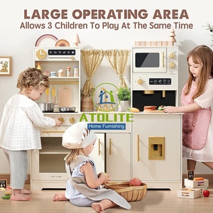 <span class=keywords><strong>Cucina</strong></span> Giocattolo in Legno per Bambini con Tende, Vendita Diretta dalla Fabbrica, per Età 3+ - Product Image 5