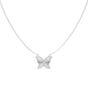Collier pendentif papillon en argent sterling 925 de haute qualité Dylam, design de niche, luxe léger, chaîne croisée, nouveauté - Product Image 1