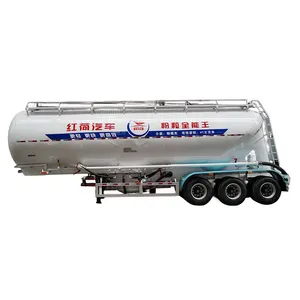 Remolque tanque de cemento cisterna de polvo a granel con motor diésel