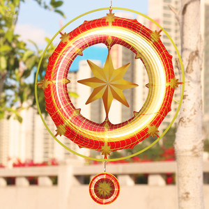 ของตกแต่งสวนขายส่ง จี้โลหะสีเขียวทะเล ตัวหมุนลม - Product Image 2
