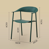 Chaise de salle à manger empilable en plastique épais de haute qualité avec dossier ergonomique, chaise de salle à manger en PP colorée empilable