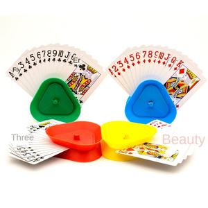 Porte-cartes triangulaire 4 pièces, pince à cartes mains libres en plastique pour poker, <span class=keywords><strong>UNO</strong></span>, soirées jeux en famille, seniors et enfants - Product Image 3