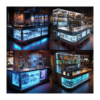 Design personnalisé Station de bar à cocktails moderne/de luxe/professionnelle Design de bar complet avec lumière LED