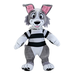Jouets personnalisés en peluche loup pour enfants, adorable peluche loup de dessin animé, poupée en peluche kawaii anime - Product Image 2