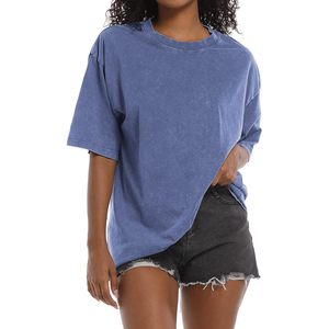 T-shirt vintage oversize pour femme, manches courtes, coton, décontracté, col rond, coupe ample, tendance - Product Image 1