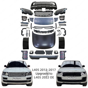 Parachoques Delantero y Trasero para Range Rover <span class=keywords><strong>Vogue</strong></span> 2013-2017, Modificado al Modelo OEM <span class=keywords><strong>2022</strong></span>, con Rejilla y Capó - Product Image 1