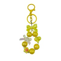 Promotion : Bracelet mignon à nœud perlé, pendentif cœur et fleur, accessoire de coque de téléphone, dragonne porte-clés, breloque colorée pour sac