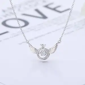 Beating Heart Wing Angel Smart Necklace Western Jewelry And Accessories Female Simple Flying Wing Inlaid Gold Necklaces