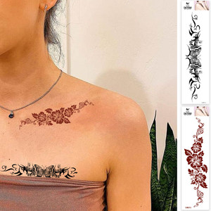 Adesivi personalizzati Henna tatuaggio stencil Mehndi impermeabili marrone nero tatuaggi Body <span class=keywords><strong>Art</strong></span> e festival - Product Image 3