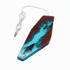 Lampe de <span class=keywords><strong>nuit</strong></span> LED en résine et bois, scène sous-marine, plongeur, baleine, décoration océanique, lumière ambiante USB, cadeau personnalisé pour chambre à coucher, salon - Product Image 1