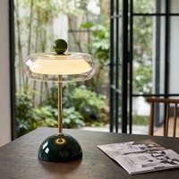 Lampe de table rechargeable Lemiled en métal et verre, sans fil, avec options multicolores pour hôtel de luxe, restaurant, chambre à coucher