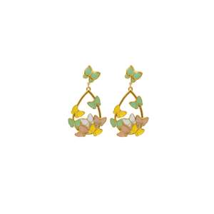 Pendientes Colgantes de Moda, Chapados en Oro PVD, Acero Inoxidable 316L, Diseño de Mariposa Sostenible y Resistente - Product Image 1