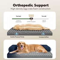 Lit orthopédique lavable pour chien Starmoon avec coussin de soutien pour le cou, mousse alvéolée, doublure imperméable
