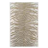 Tapis de bain et de douche Amanda 70x120cm en coton recyclé teint en fil, motif animalier jacquard, production sur mesure, fabriqué en Turquie