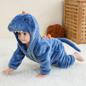 2026 New Design Wholesale Dragon Cartoon <b>Baby</b> Rompers Animal Unisex Jumpsuit 100% <b>Flannel</b> Two Way Zipper - Product Image 3