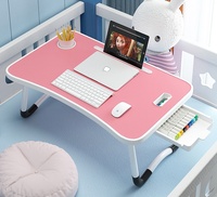 Bureau d'Ordinateur Portable pour Télétravail, Support d'Étude Portable avec Porte-Gobelet, Table Pliable pour Ordinateur Portable et Lit avec Tiroir
