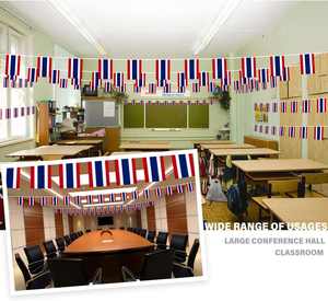 Guirnalda de Banderines de Tailandia, Bandera de Doble Cara Plegable de Poliéster, Banderas Pequeñas para Fiestas Escolares y Deportivas - Product Image 2