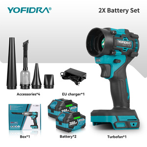 Souffleur à feuilles électrique sans balais YOFIDRA, souffleur turbo portatif, outil de soufflage de poussière pour batteries 18V - Product Image 6