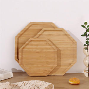 Bambus-Holz-Tablett als Untersetzer für Pflanzen, zum Servieren von Obst, Aufbewahrungsplatte, Mini-Blumentopf-Ständer, Heimdekoration, Bambustablett - Product Image 2