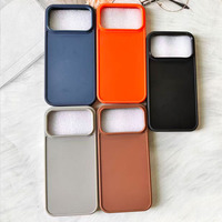 Coque de téléphone magnétique DIY Shenjia pour 17 Pro Max et pour 16/15 Pro, design deux-en-un, matériau TPU orange et verre