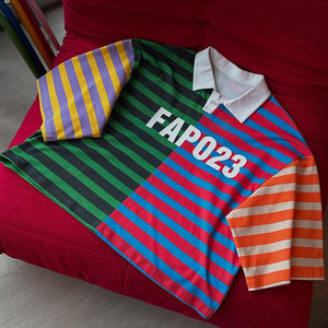 Polo à rayures pour homme personnalisable, 100% coton, polo court pour homme, polo de rugby ample, manches courtes, fabricant - Product Image 2